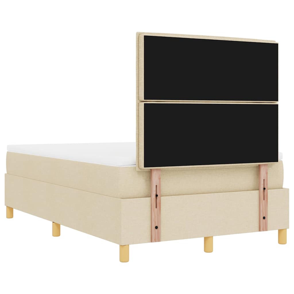 Krevet s opruga kutije s uzglavljem Krema 200 x 120 cm tkanina