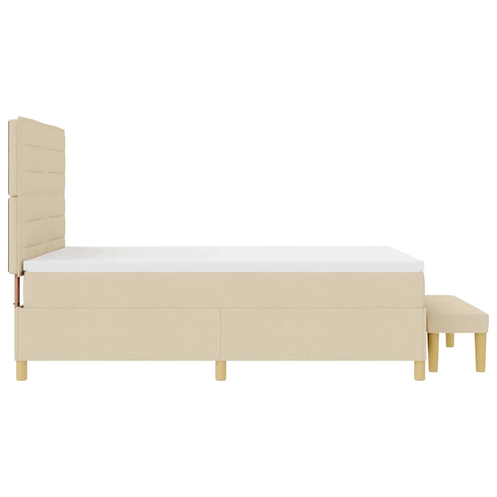 Krevet s opruga kutije s uzglavljem Krema 200 x 140 cm tkanina