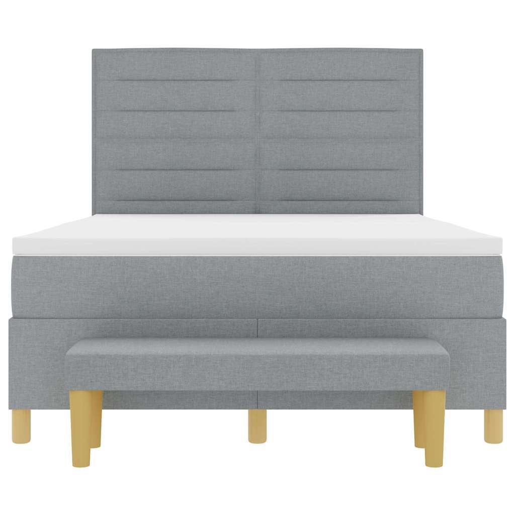 Krevet s opruga kutije Svijetlo siva 200 x 160 cm tkanina