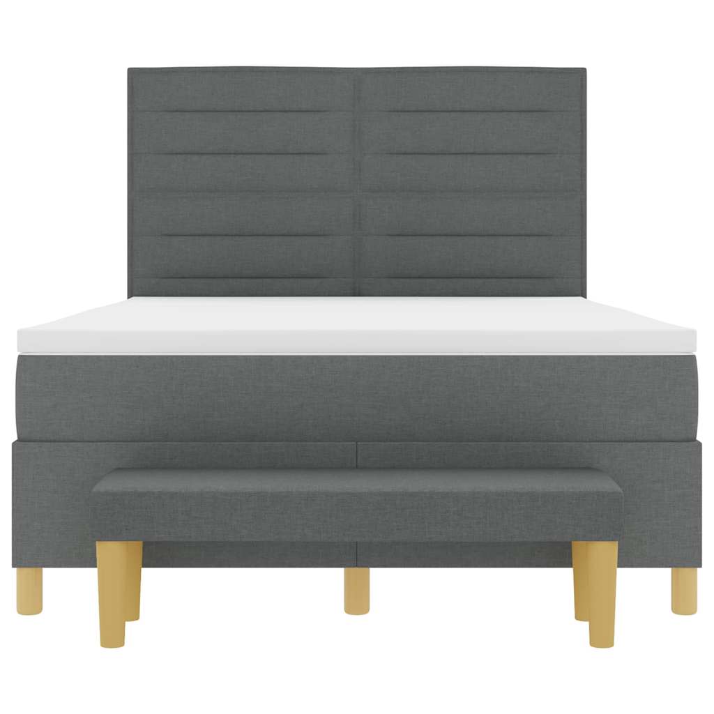 Krevet s opruga kutije Tamno siva 200 x 160 cm tkanina