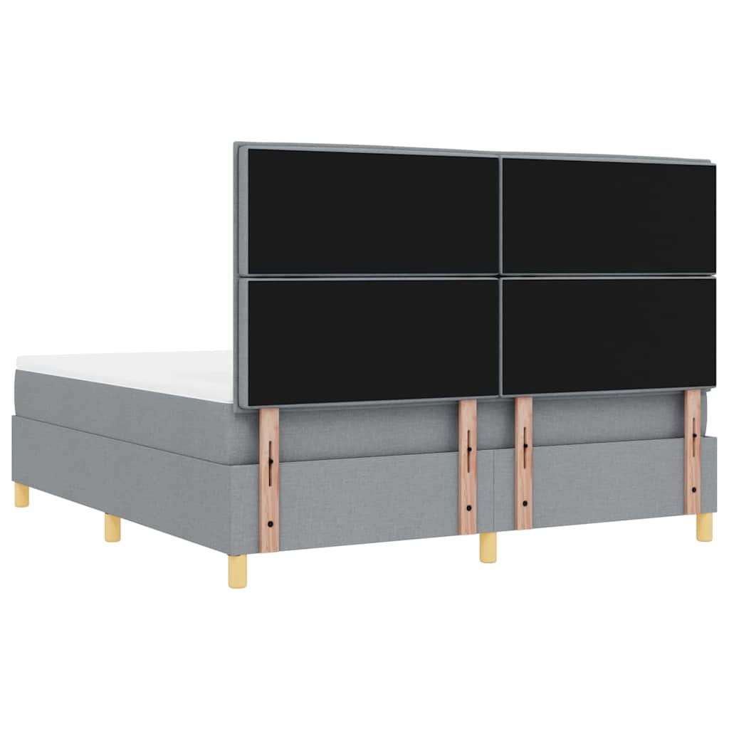 Krevet s opruga kutije Svijetlo siva 200 x 180 cm tkanina