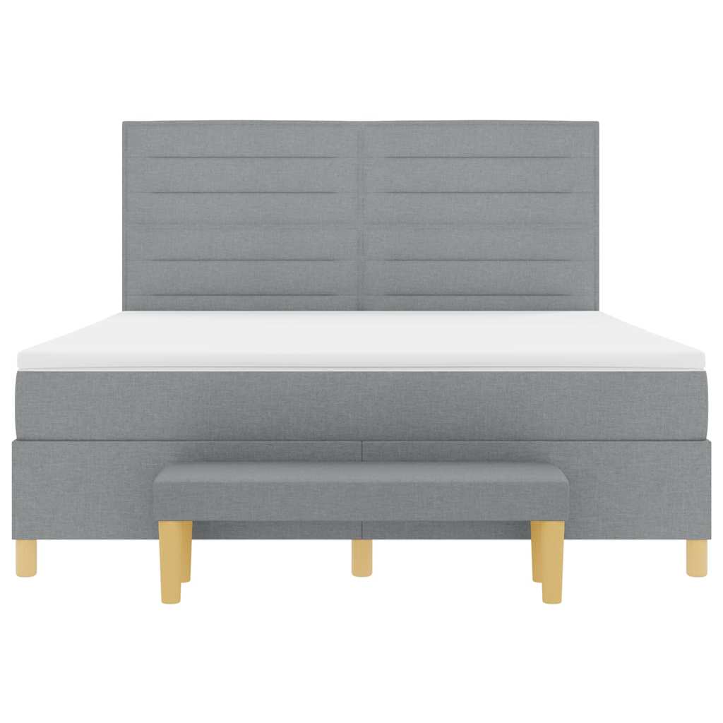 Krevet s opruga kutije Svijetlo siva 200 x 180 cm tkanina