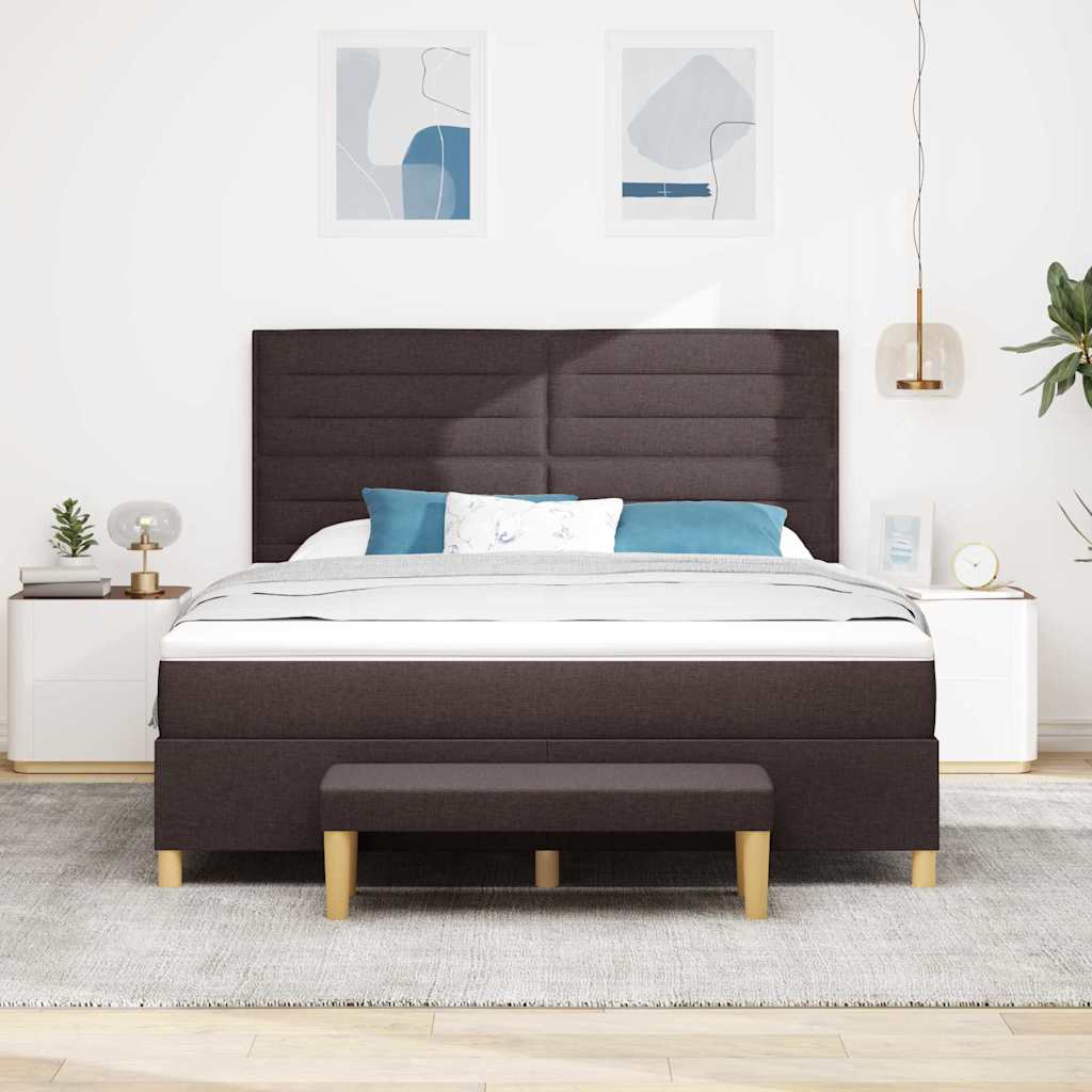 Krevet s opruga kutije Tamno smeđa 200 x 180 cm tkanina