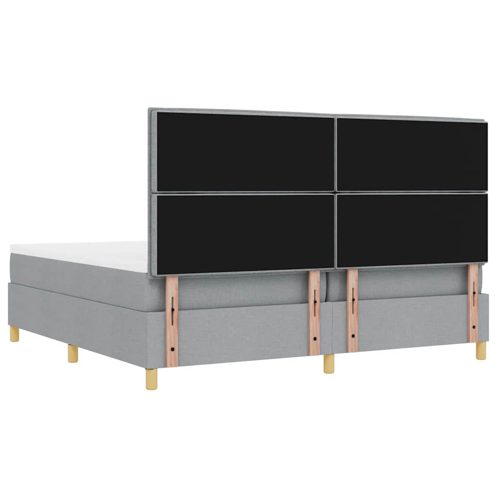 Krevet s opruga kutije Svjetlosiva 200 x 200 cm tkanina