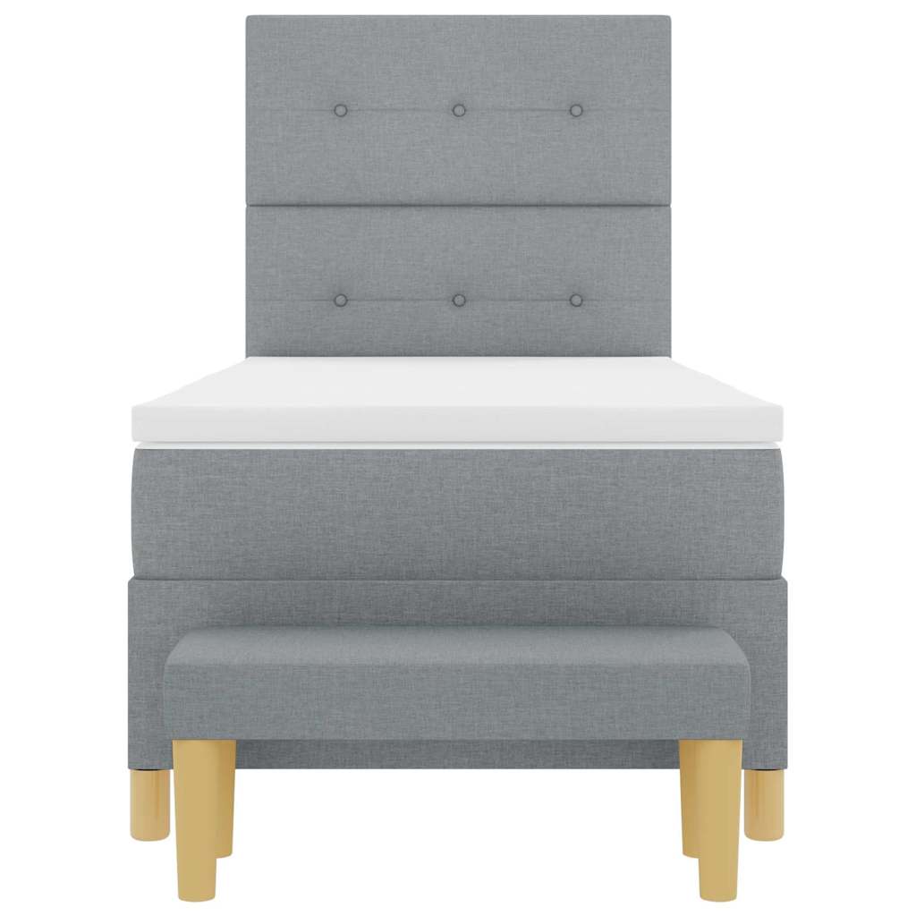 Krevet s opruga kutije Svjetlosiva 200 x 80 cm tkanina