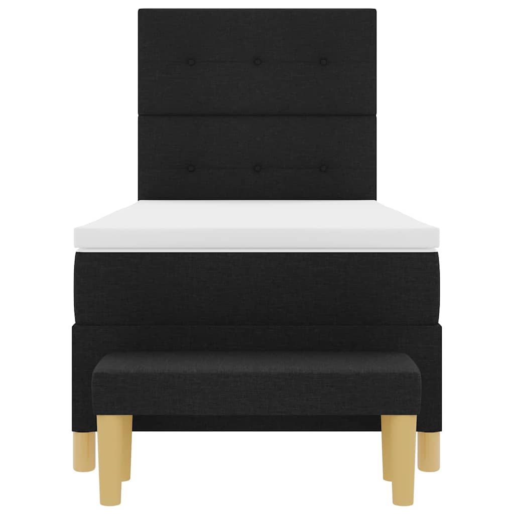 Krevet s opruga kutije s uzglavljem Crna 200 x 80 cm tkanina