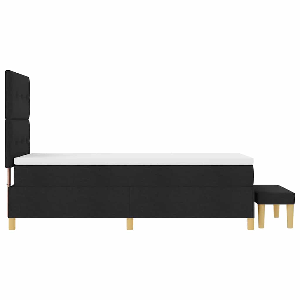 Krevet s opruga kutije s uzglavljem Crna 200 x 80 cm tkanina