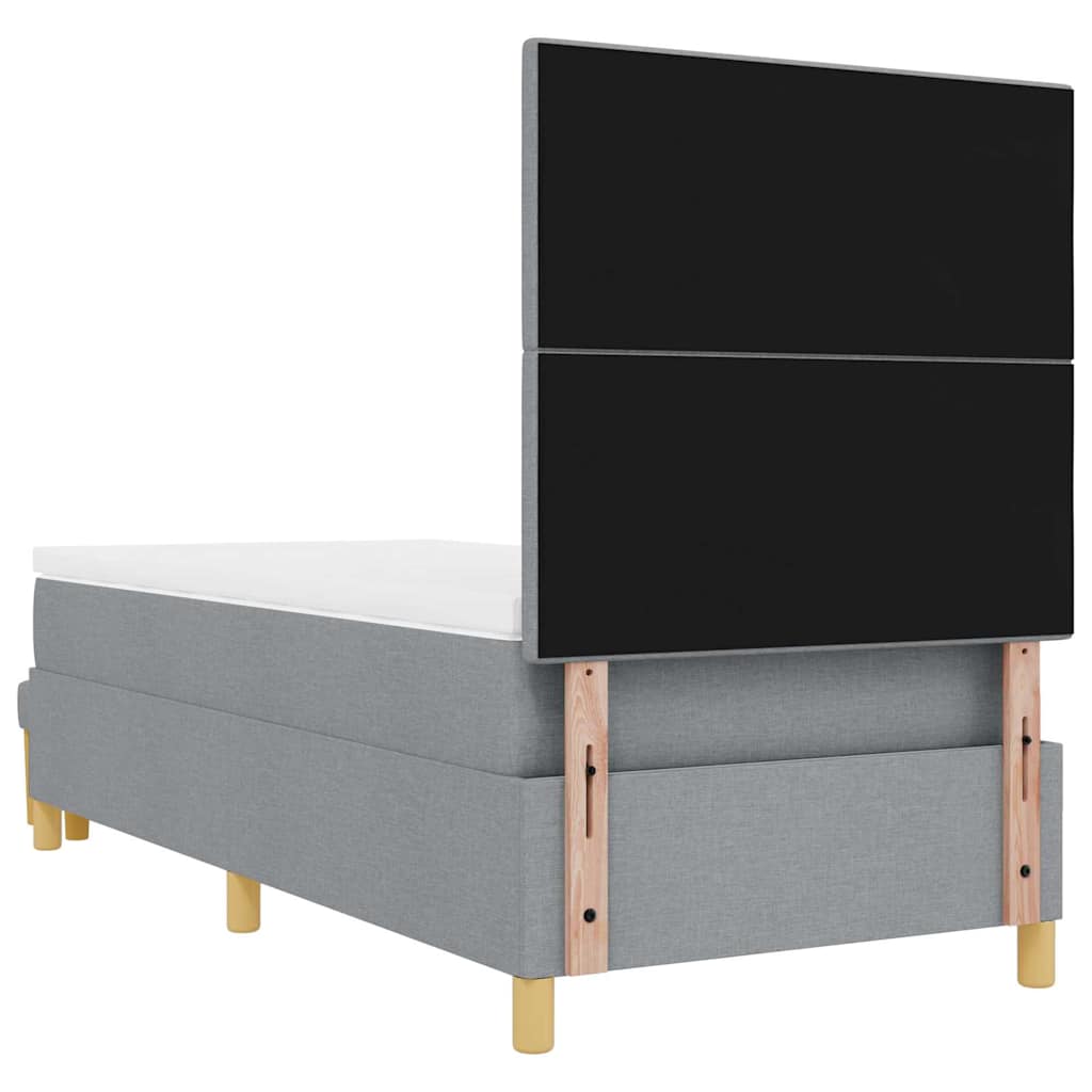 Krevet s opruga kutije Svjetlosiva 190 x 90 cm tkanina