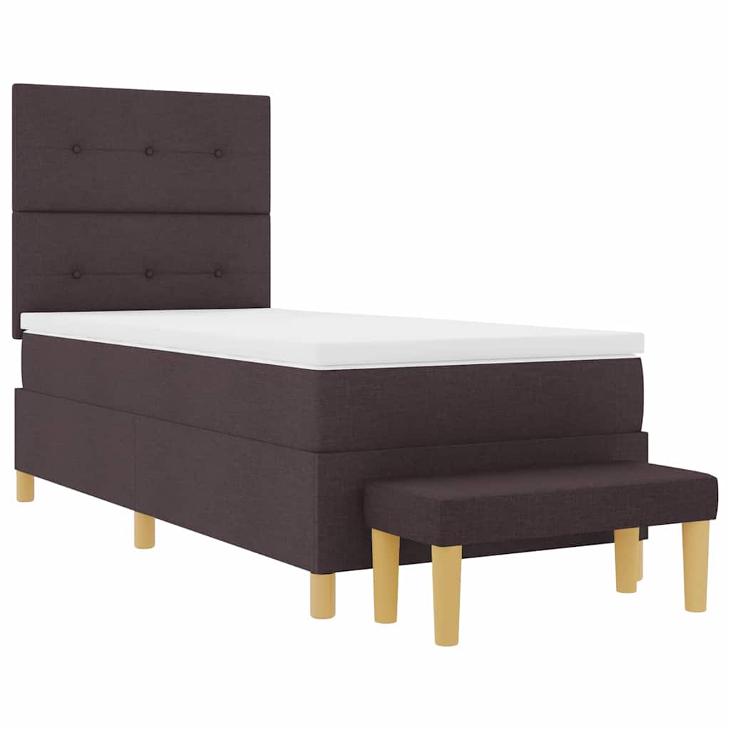 Krevet s opruga kutije Tamno smeđa 200 x 90 cm tkanina