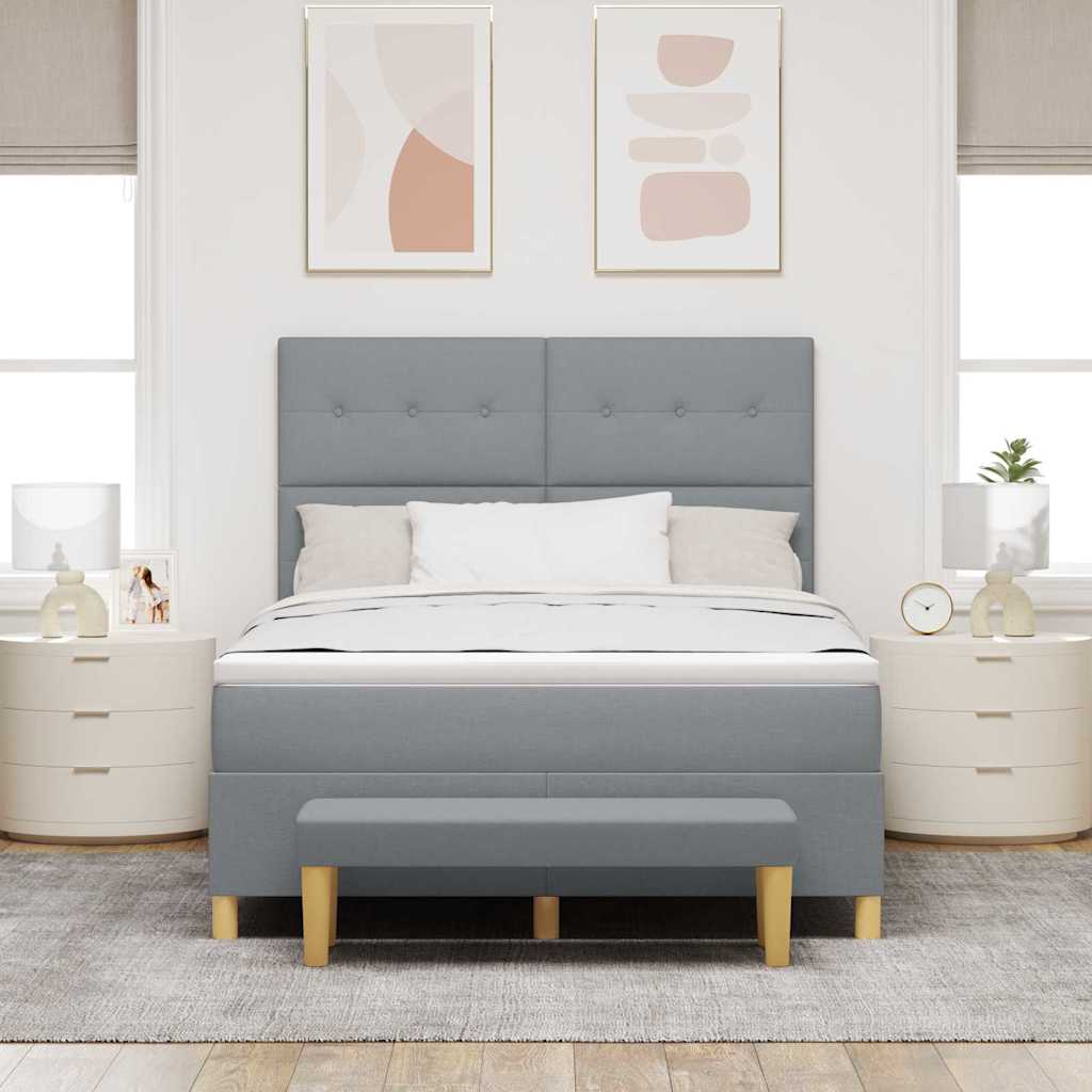 Krevet s opruga kutije Svjetlosiva 200 x 140 cm tkanina