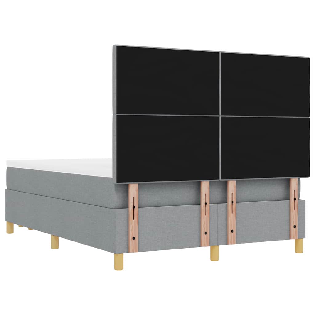 Krevet s opruga kutije Svjetlosiva 200 x 140 cm tkanina