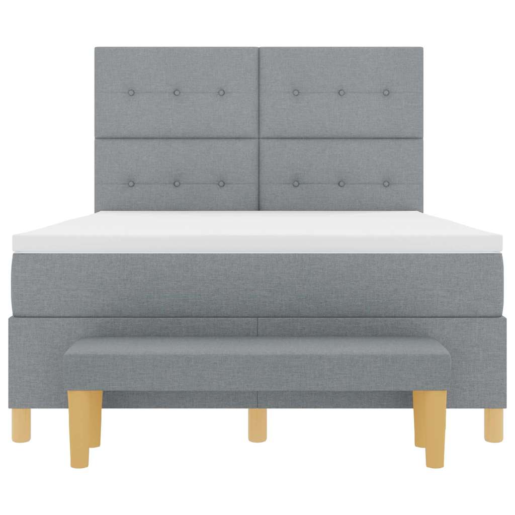 Krevet s opruga kutije Svjetlosiva 200 x 140 cm tkanina