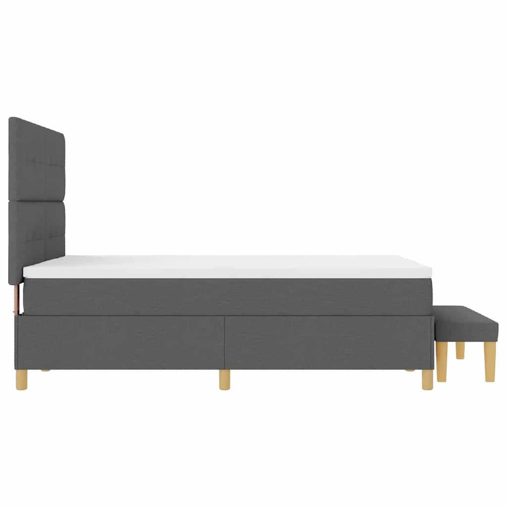 Krevet s opruga kutije Tamno siva 200 x 140 cm tkanina