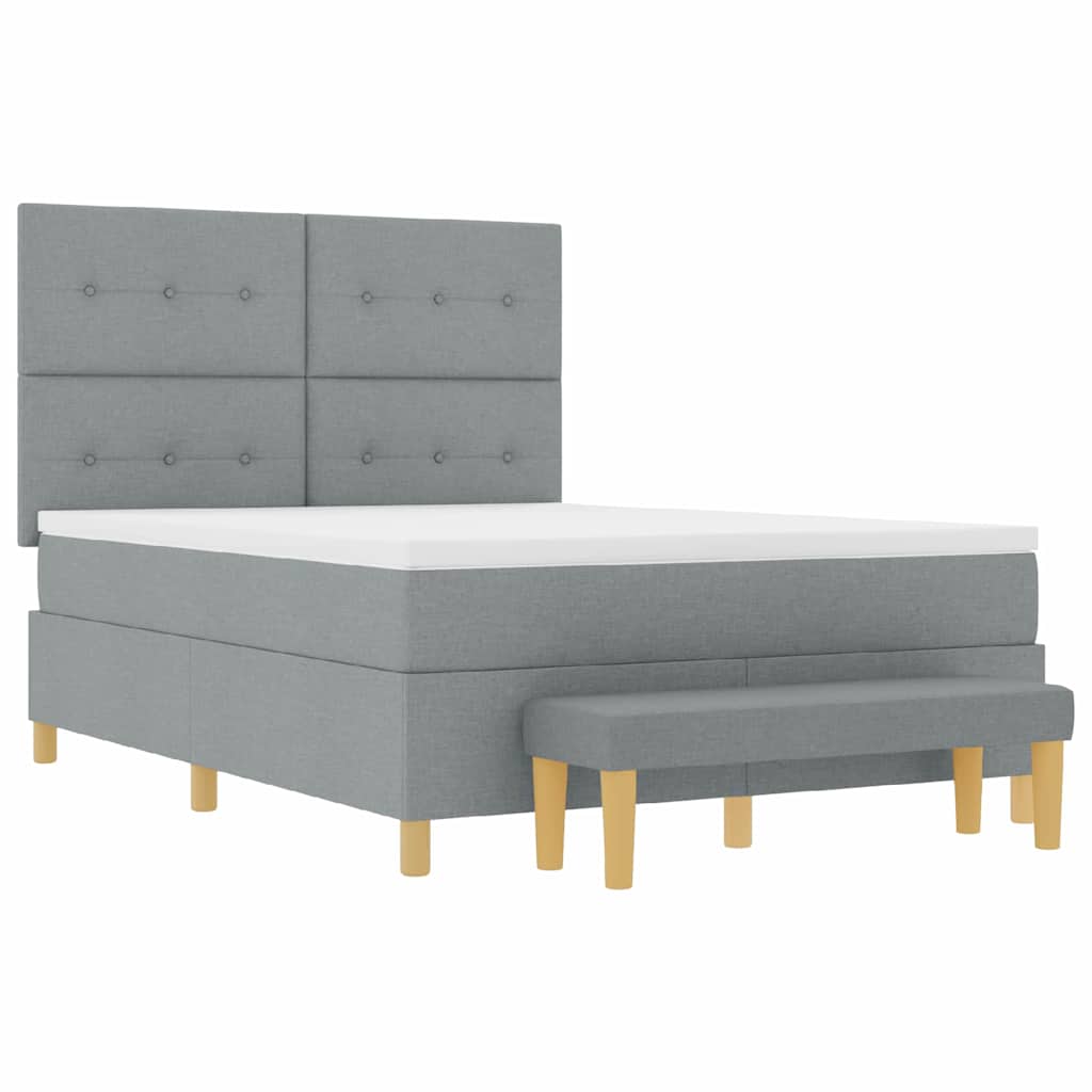 Krevet s opruga kutije Svjetlosiva 200 x 160 cm tkanina