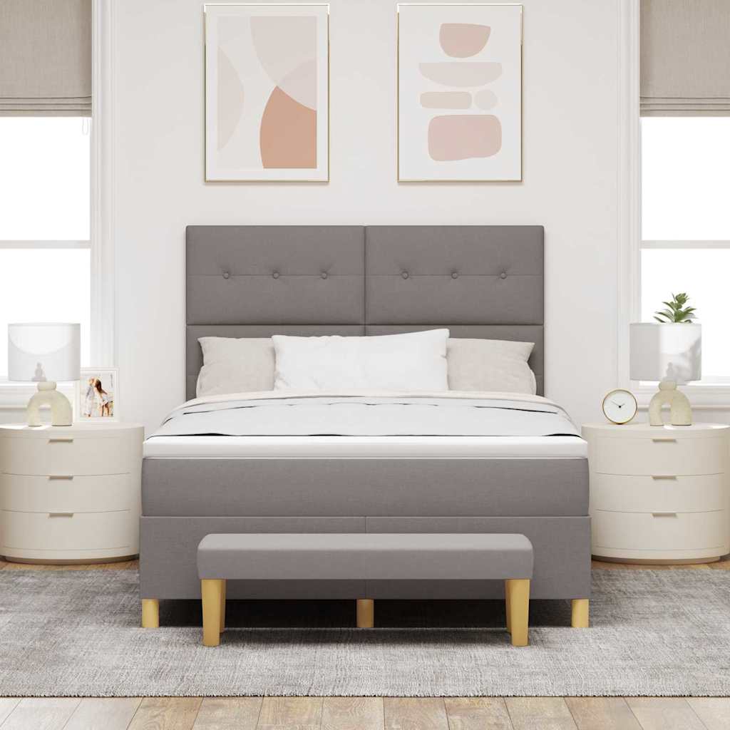 Krevet s opruga kutije Sivo-smeđa 200 x 160 cm tkanina
