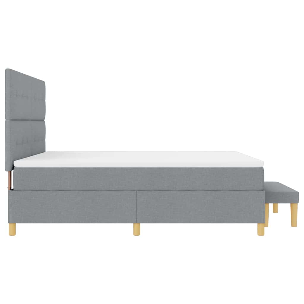 Krevet s opruga kutije Svjetlosiva 200 x 180 cm tkanina