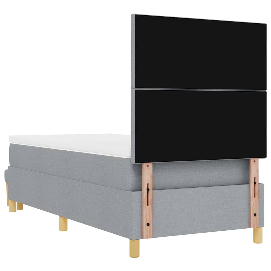 Krevet s opruga kutije Svjetlosiva 190 x 90 cm tkanina