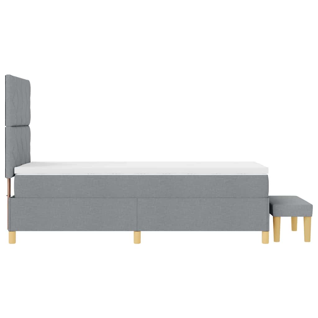 Krevet s opruga kutije Svjetlosiva 190 x 90 cm tkanina