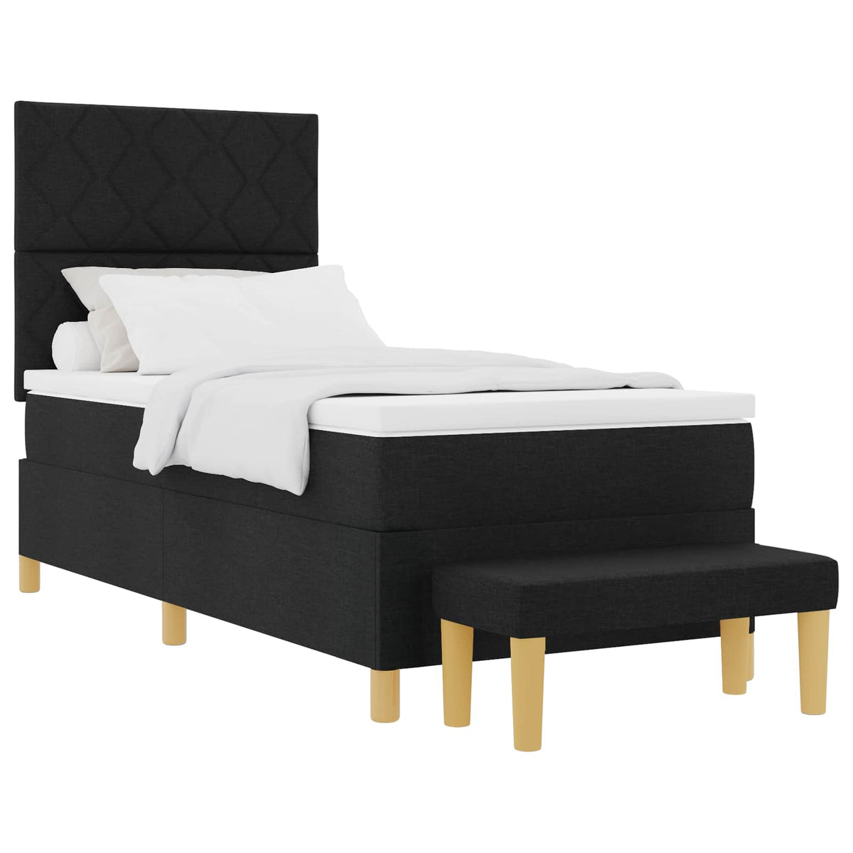 Krevet s opruga kutije s jastukom Crna 200 x 100 cm tkanina