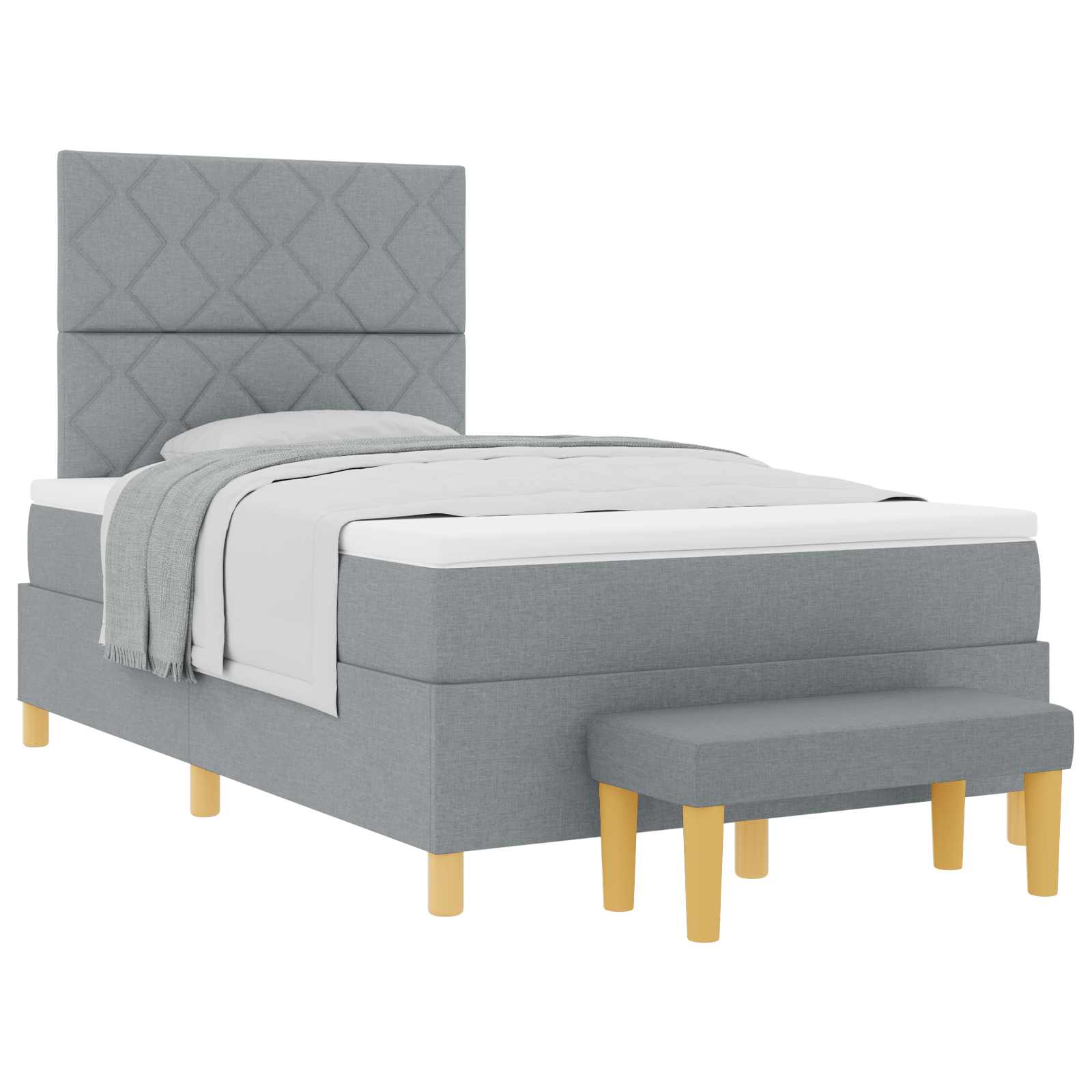 Krevet s opruga kutije Svjetlosiva 200 x 120 cm tkanina