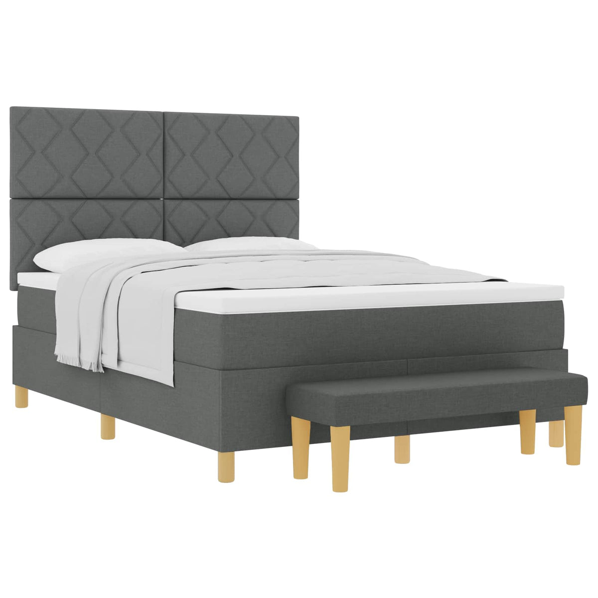 Krevet s opruga kutije Tamno siva 200 x 140 cm tkanina