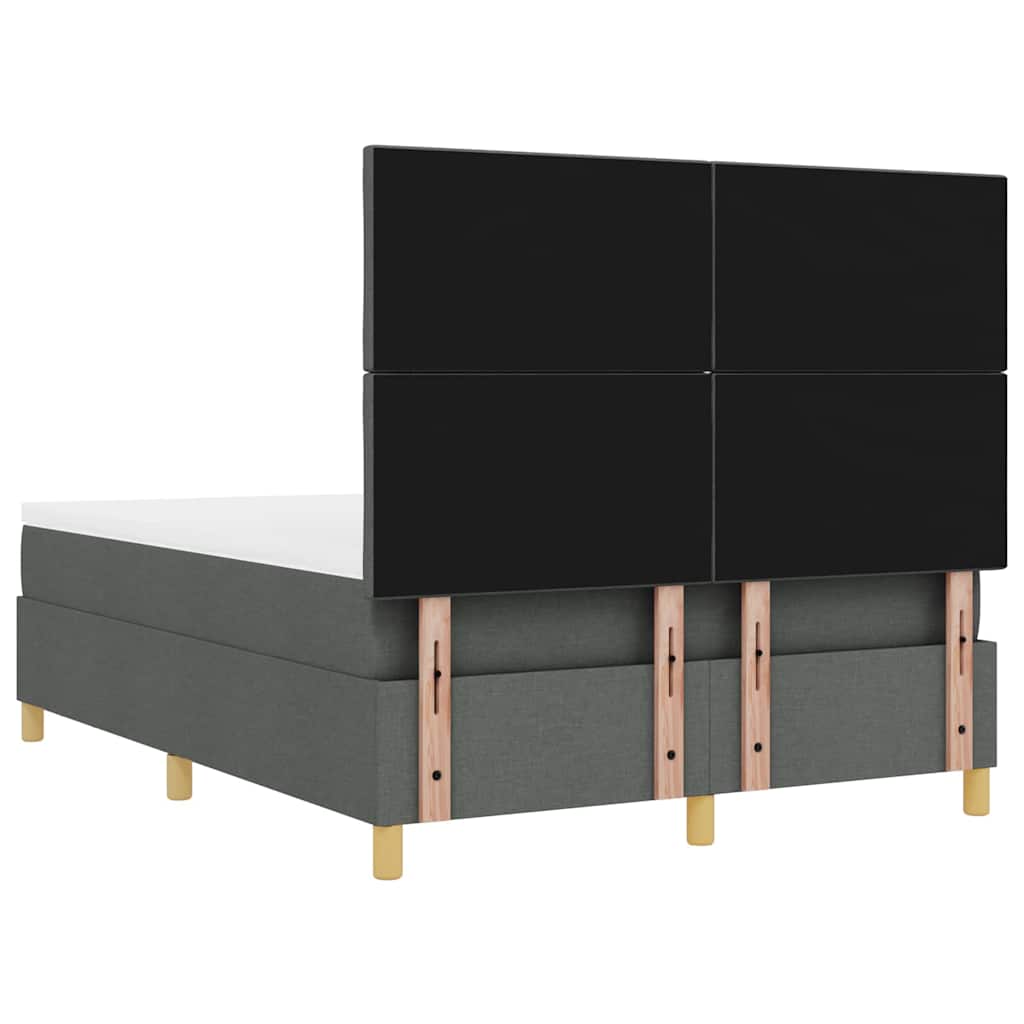 Krevet s opruga kutije Tamno siva 200 x 140 cm tkanina