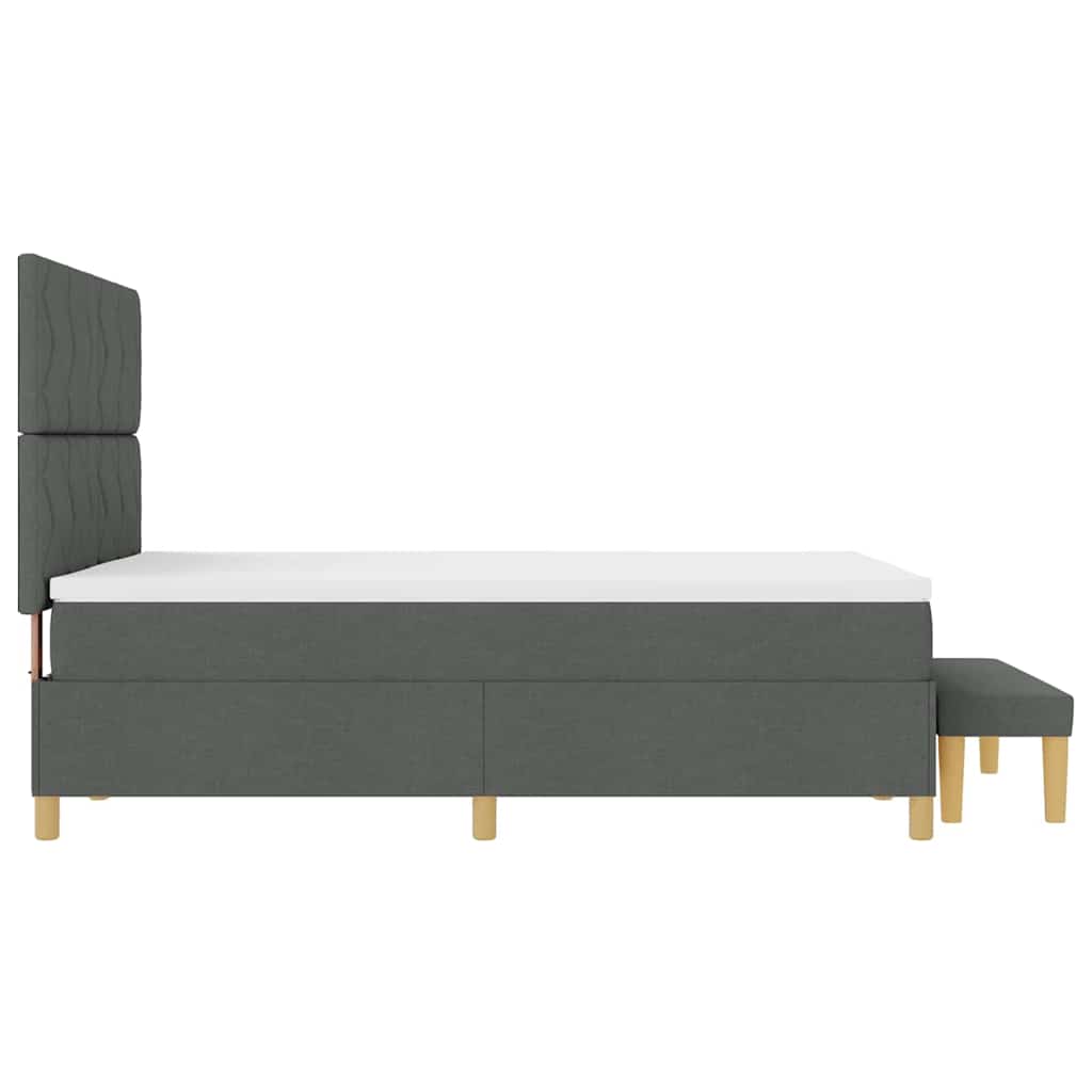 Krevet s opruga kutije Tamno siva 200 x 140 cm tkanina