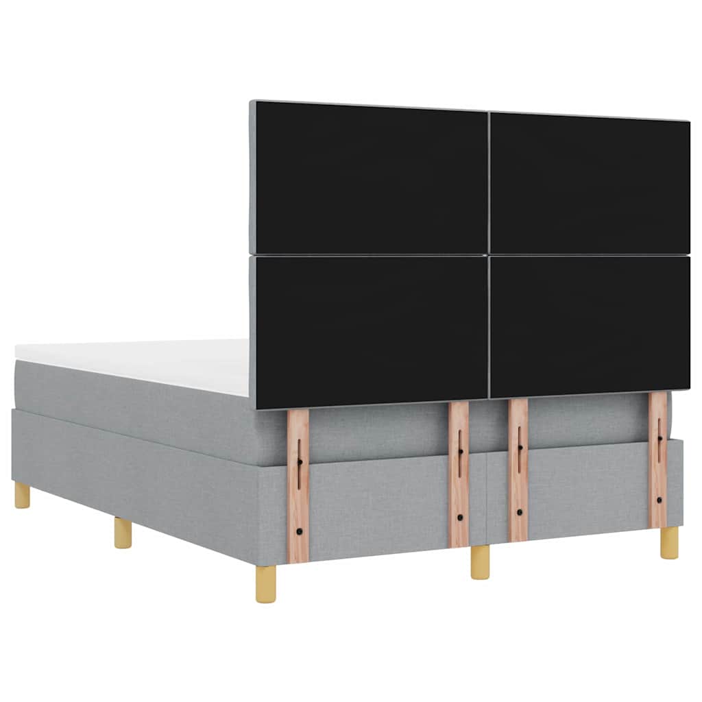 Krevet s opruga kutije Svjetlosiva 200 x 160 cm tkanina