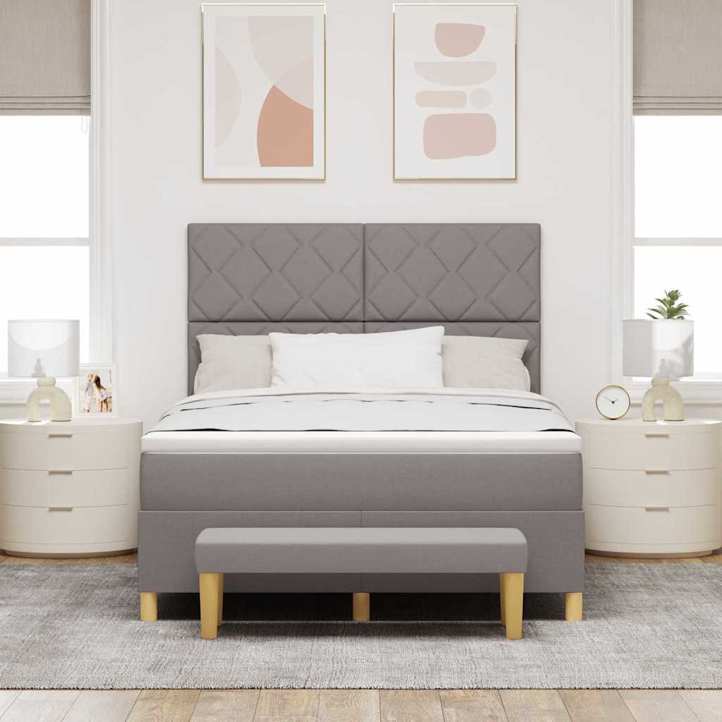 Krevet s opruga kutije Sivo-smeđa 200 x 160 cm tkanina