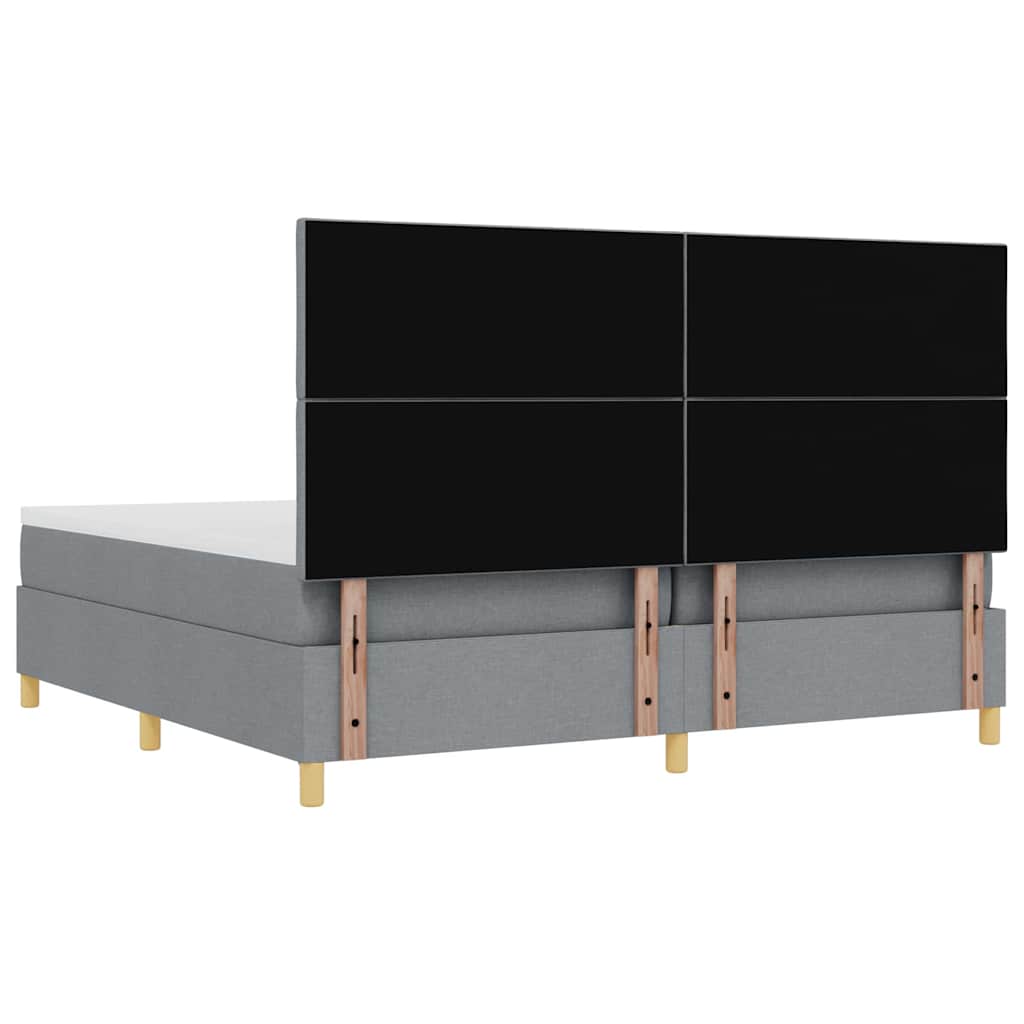 Krevet s opruga kutije Svjetlosiva 200 x 200 cm tkanina