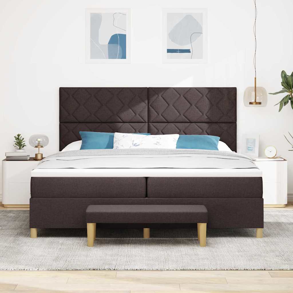 Krevet s opruga kutije Tamno smeđa 200 x 200 cm tkanina