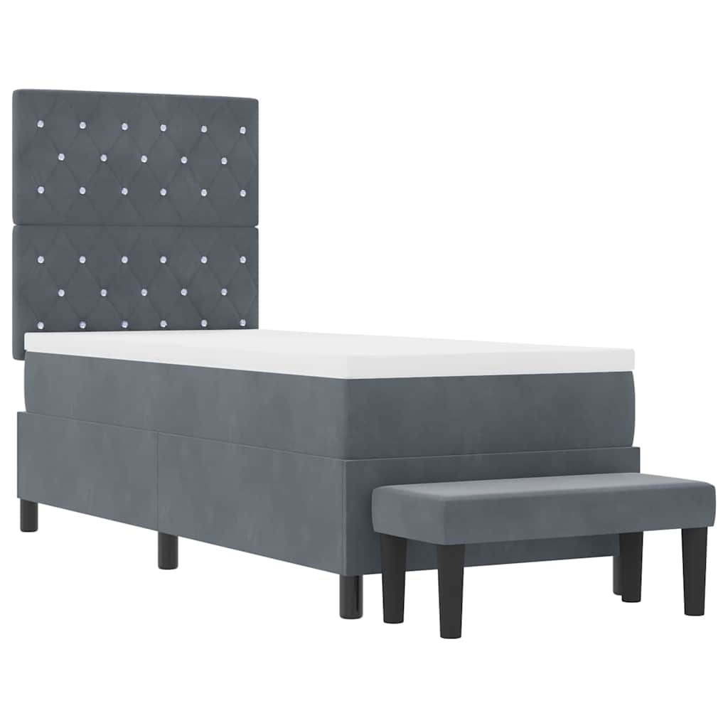 Krevet s opruga kutije Tamno siva 200 x 80 cm Baršun