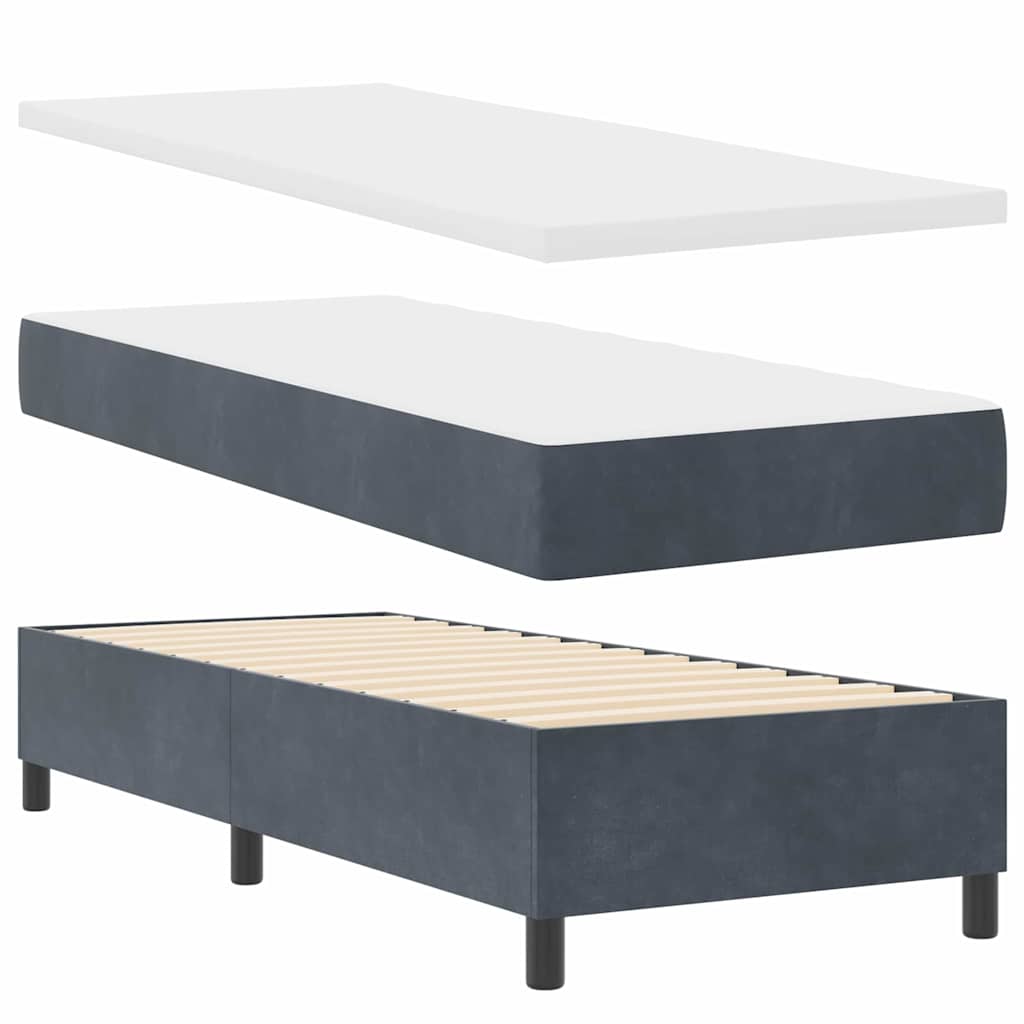 Krevet s opruga kutije Tamno siva 200 x 80 cm Baršun