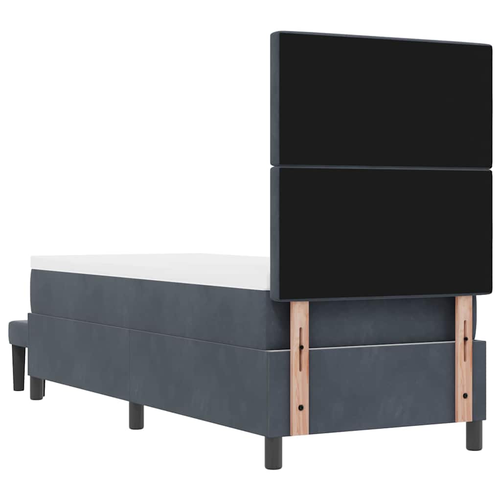 Krevet s opruga kutije Tamno siva 200 x 80 cm Baršun