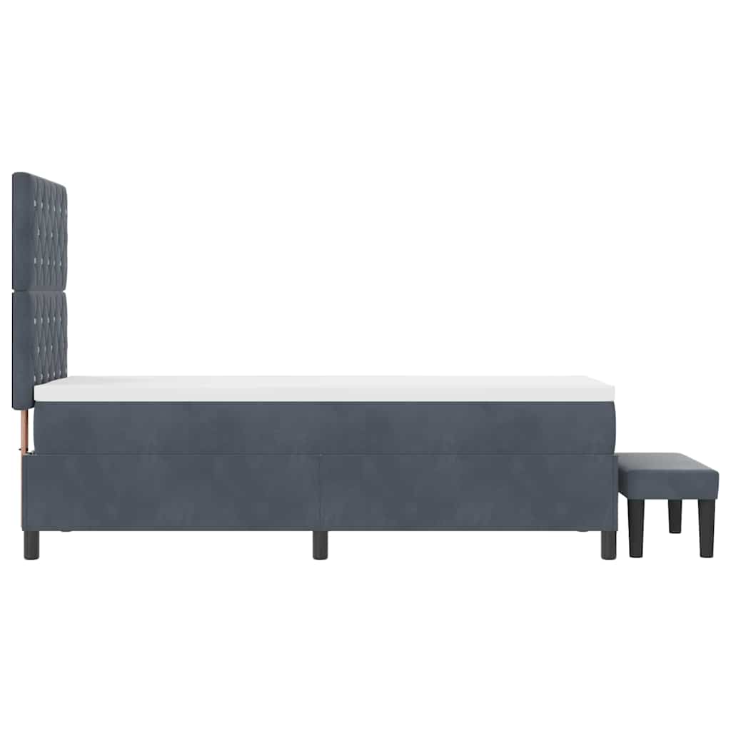 Krevet s opruga kutije Tamno siva 200 x 80 cm Baršun