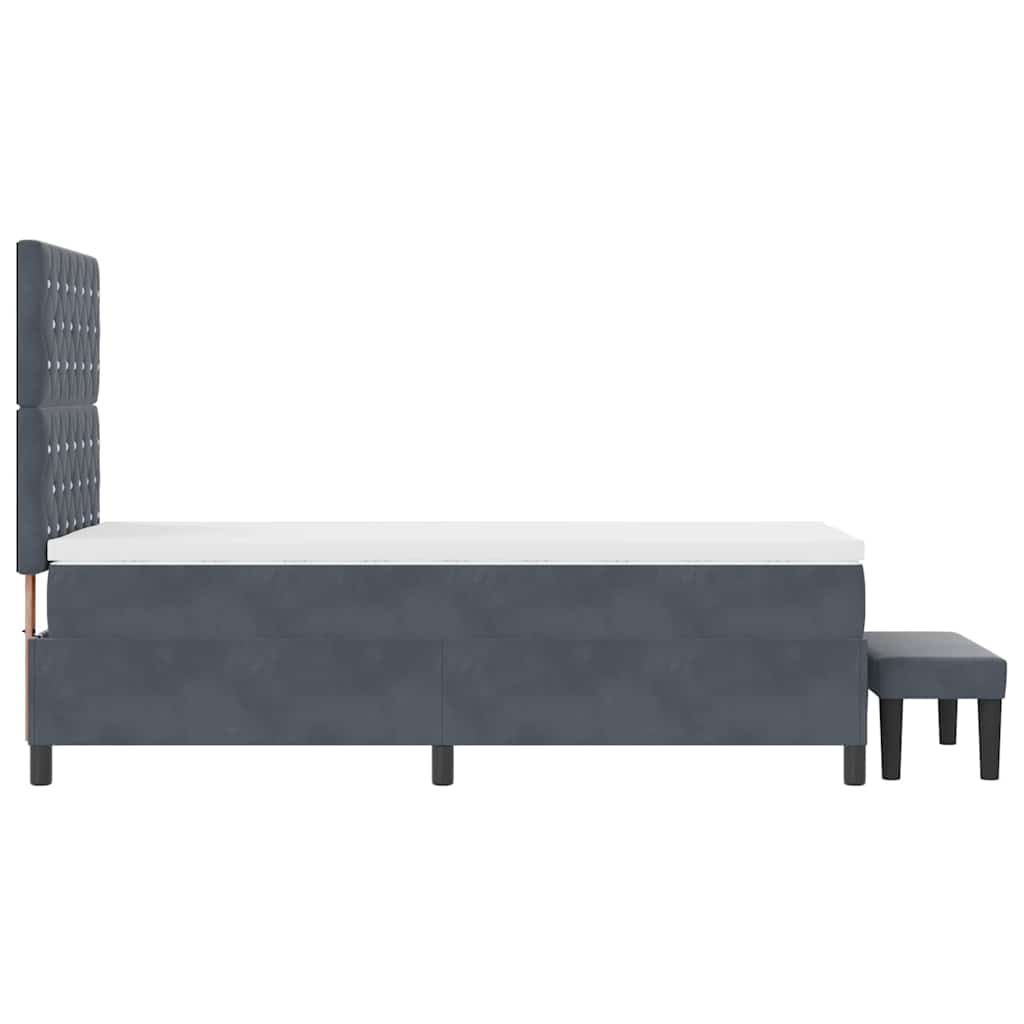 Krevet s opruga kutije Tamno siva 190 x 90 cm Baršun
