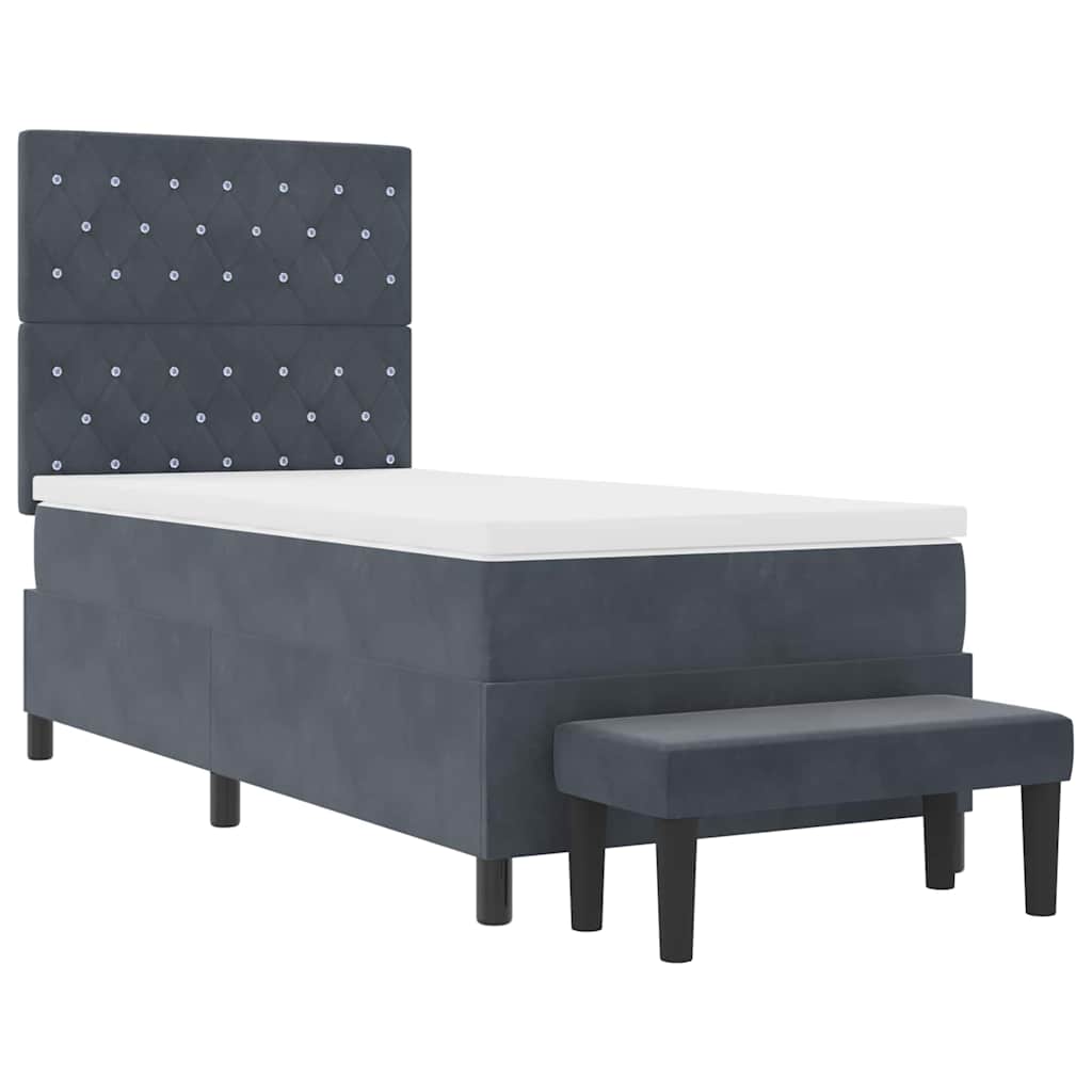 Krevet s opruga kutije Tamno siva 200 x 90 cm Baršun