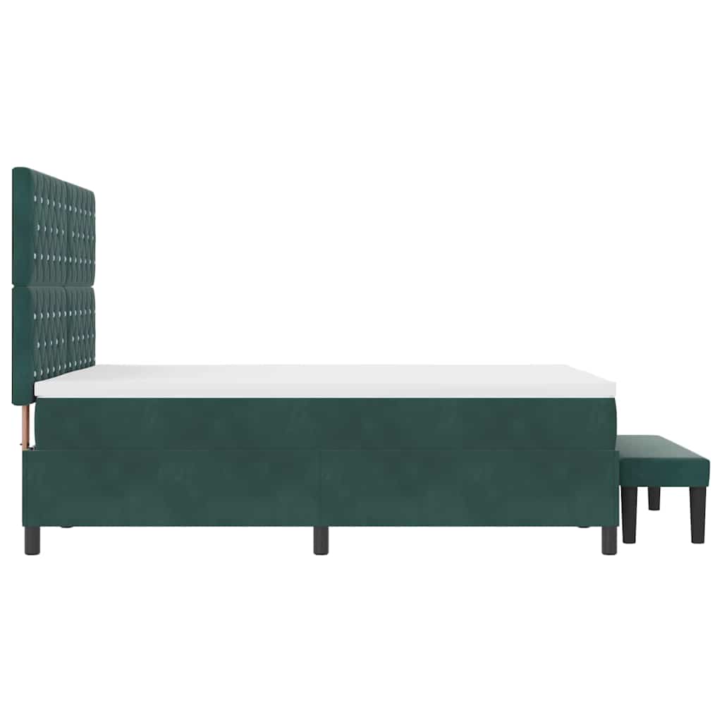 Krevet s opruga kutije Tamnozelena 200 x 140 cm Baršun