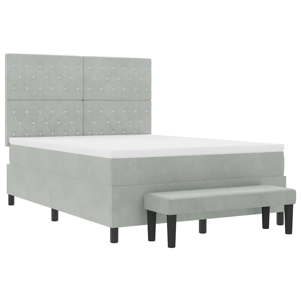 Krevet s opruga kutije Svjetlosiva 200 x 160 cm Baršun