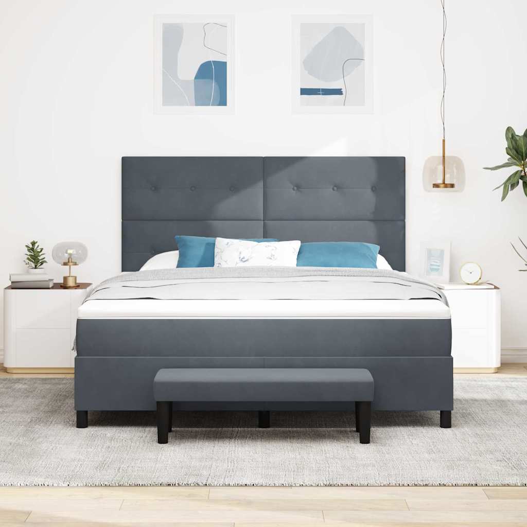 Krevet s opruga kutije Tamno siva 200 x 180 cm Baršun