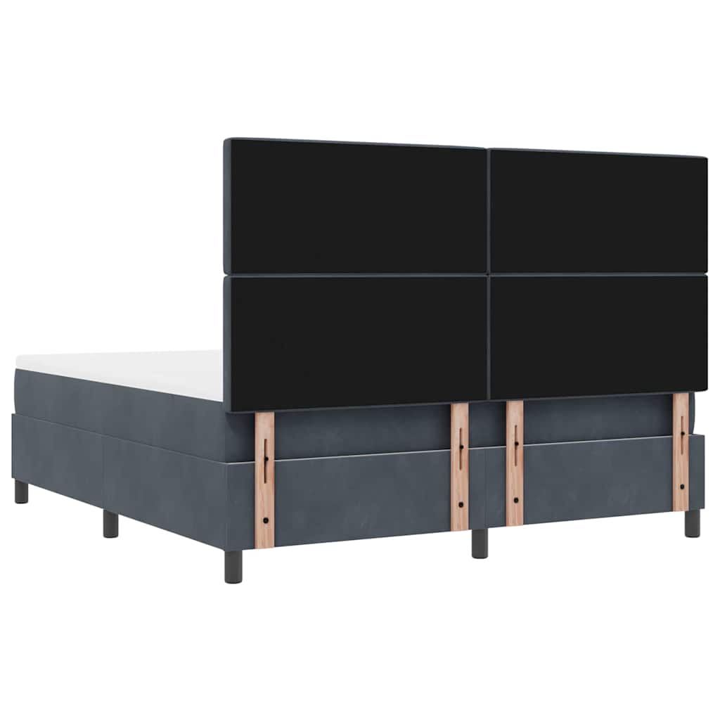 Krevet s opruga kutije Tamno siva 200 x 180 cm Baršun