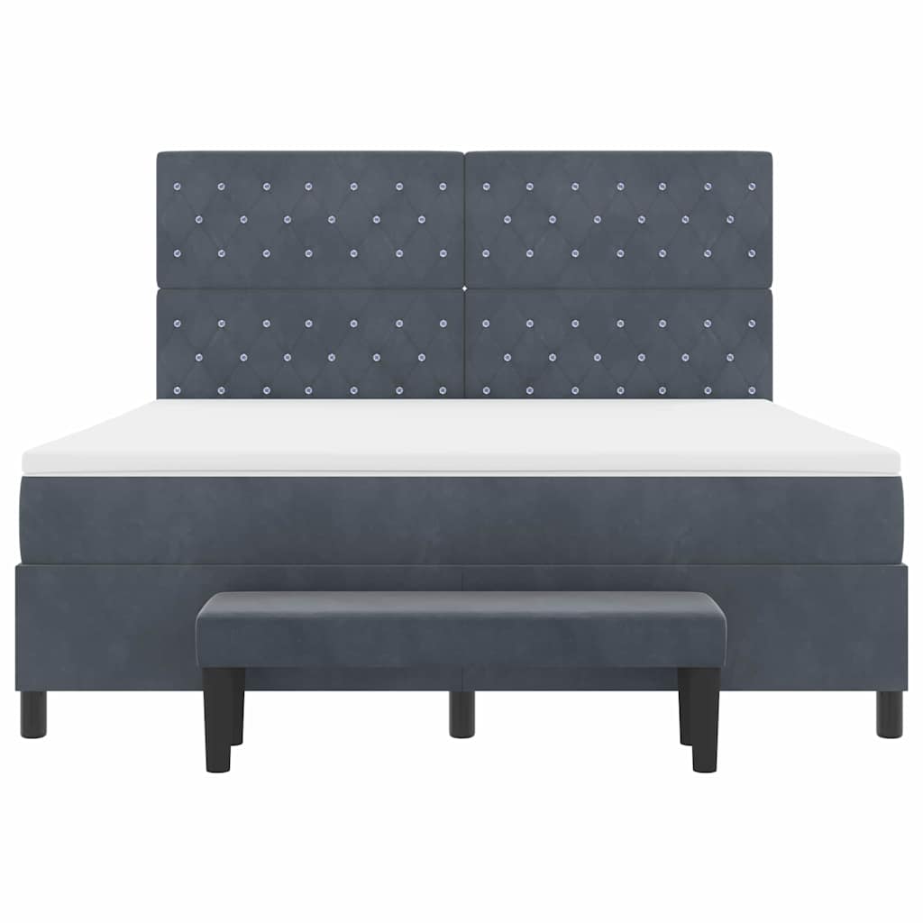 Krevet s opruga kutije Tamno siva 200 x 180 cm Baršun