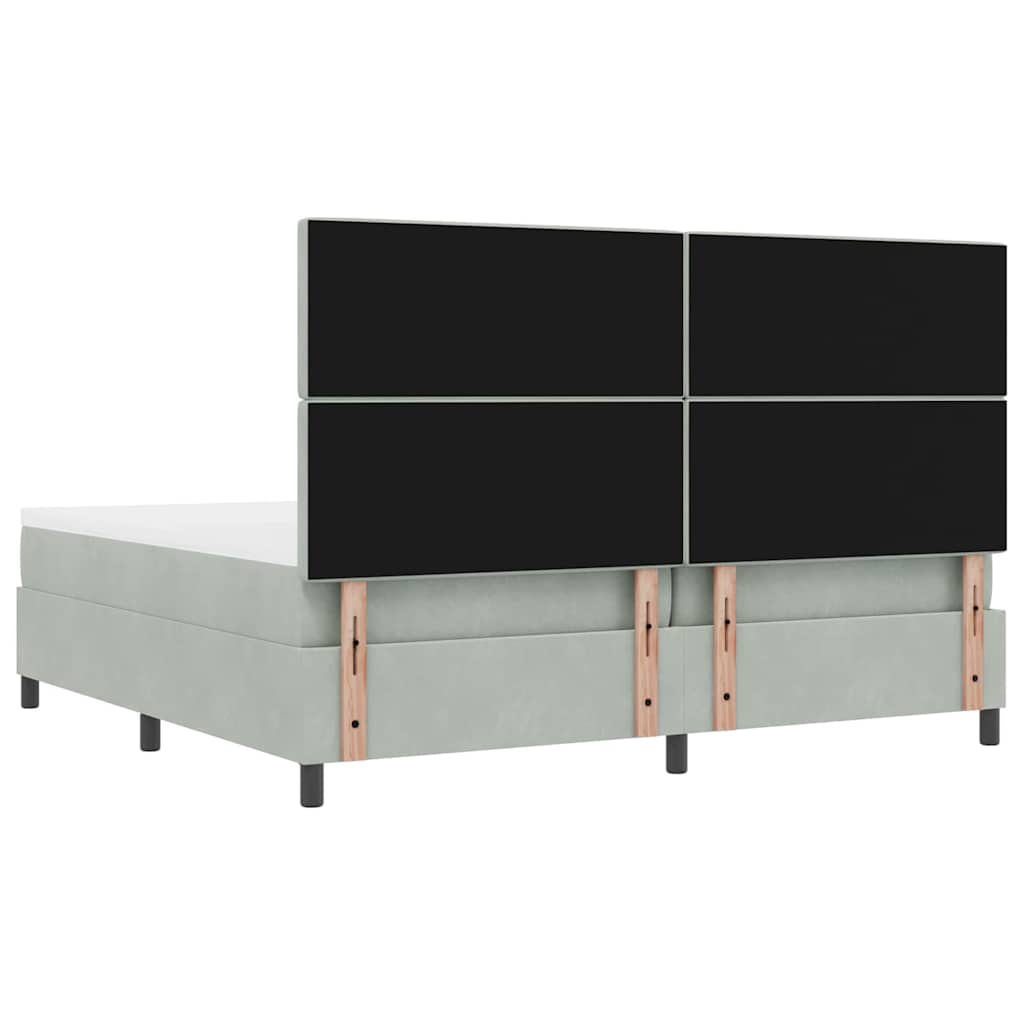 Krevet s opruga kutije Svjetlosiva 200 x 200 cm Baršun