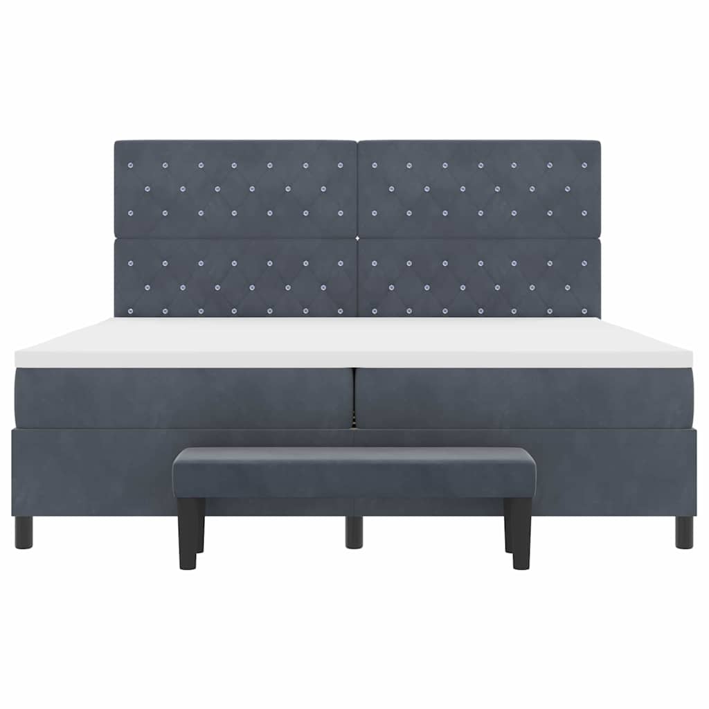 Krevet s opruga kutije Tamno siva 200 x 200 cm Baršun