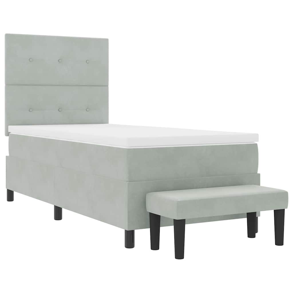 Krevet s opruga kutije Svjetlosiva 190 x 90 cm Baršun