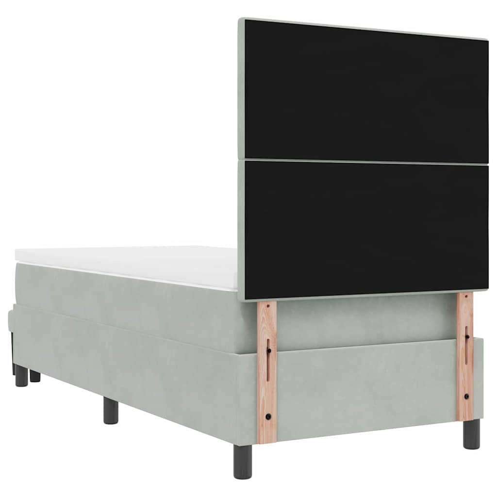 Krevet s opruga kutije Svjetlosiva 190 x 90 cm Baršun