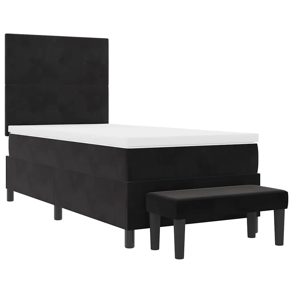 Krevet s opruga kutije s jastukom Crna 200 x 90 cm Baršun