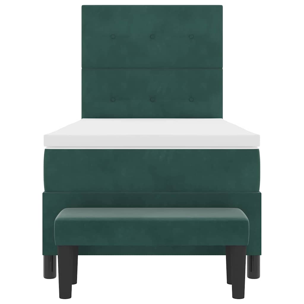 Krevet s opruga kutije Tamnozelena 200 x 90 cm Baršun