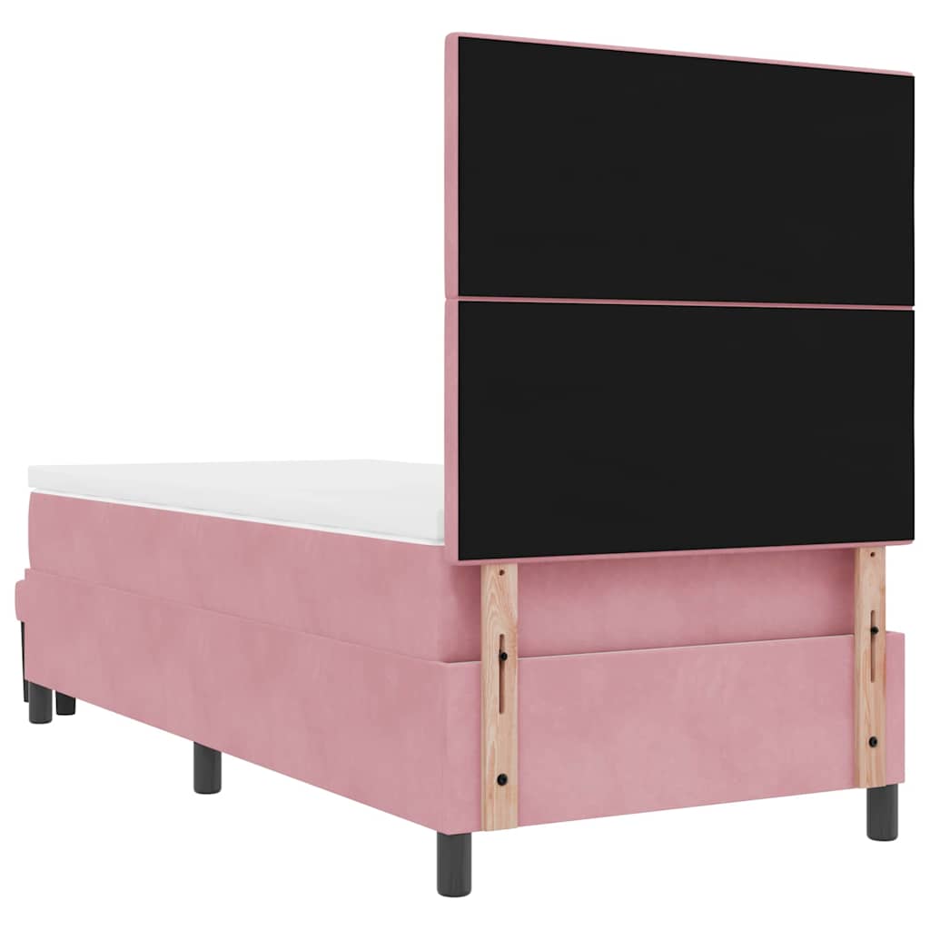 Krevet s opruga kutije Ružičasta 200 x 90 cm Baršun