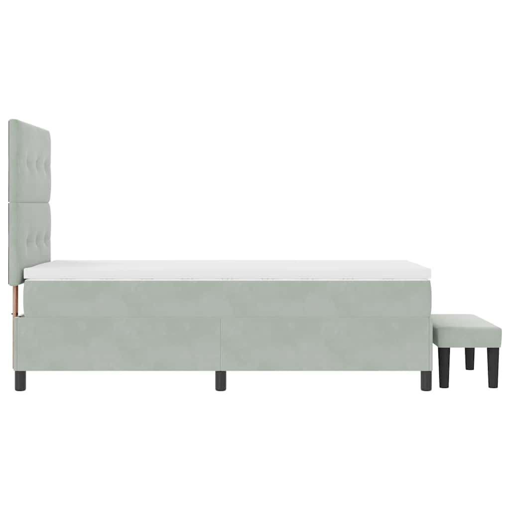 Krevet s opruga kutije Svjetlosiva 200 x 100 cm Baršun